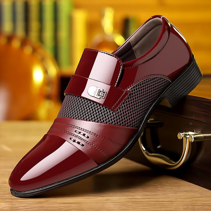 Wine Red Fashion Patchwork Leather Shoes For Men a4a6f19b 7ecd 4ede be9d 86743f0dd9bd
