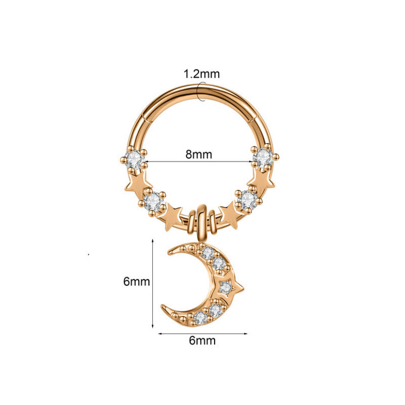 Closed Ring Star Ball Pendant Nose Ring Personality Piercing Jewelry a4e508ac 3900 4527 a5e4 efcdf288d8b6