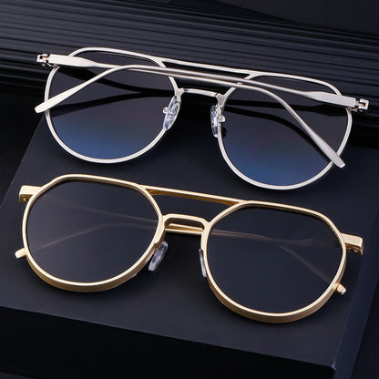 Men's Metal Double Beam Vintage Round Frame Sunglasses a4ea4f64 aae7 4619 9f1f ac76517cdc7c