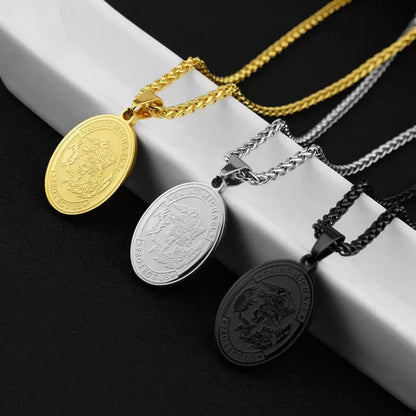 Oval Angel Portrait Pendant Stainless Steel Necklace Titanium Steel Colorfast Necklace a4f5eae0 6c06 495f 87c8 0d5b439d31b4