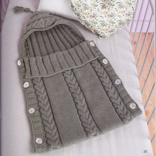 Infant Baby Tassel Ca P Sleeping Bag Sweater Wooden Button Hooded Sleeping Bag a50bdc2a 83e0 4d21 9213 711388b81dbe
