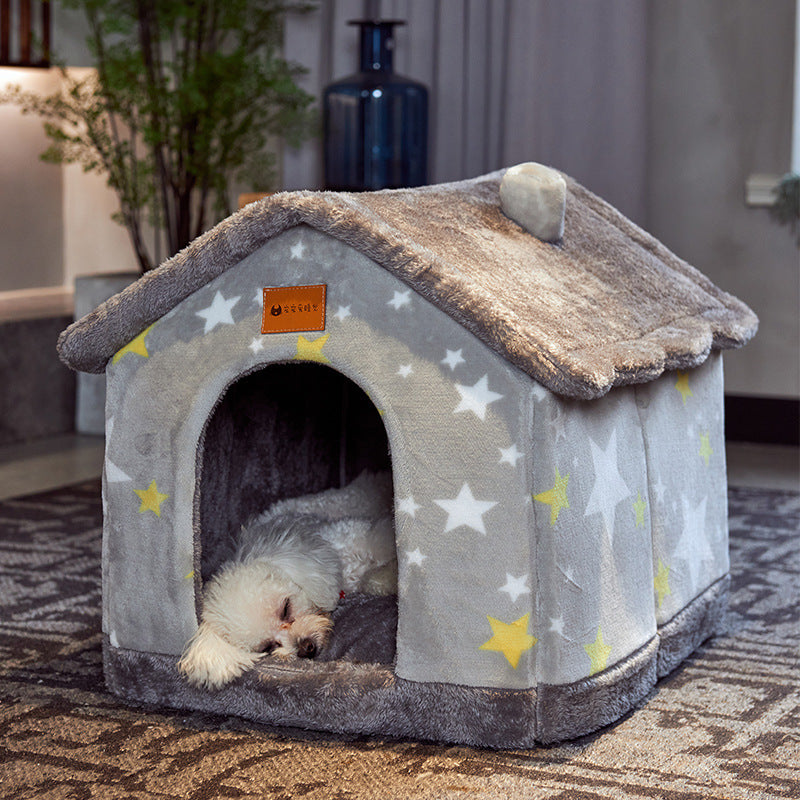 Foldable Dog House Pet Cat Bed Winter Dog Villa Sleep Kennel Removable Nest Warm Enclosed Cave Sofa Pets Supplies a5312892 23