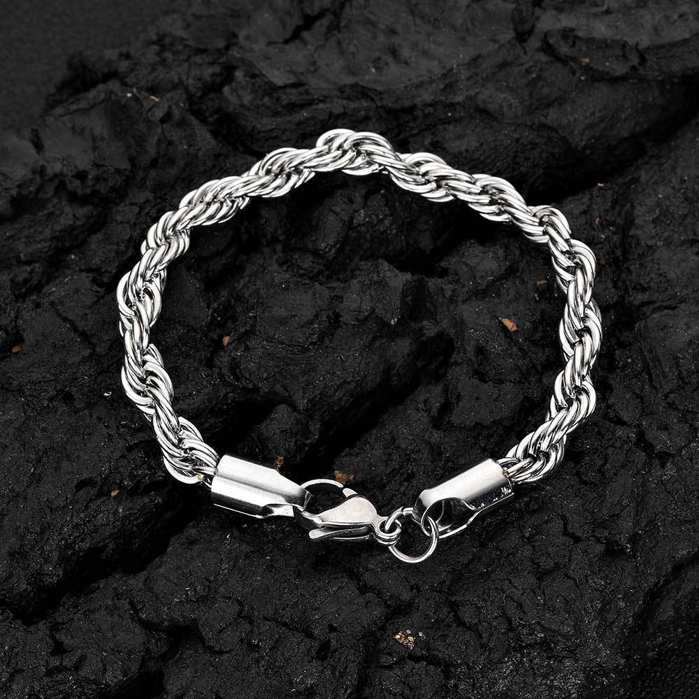 Fashion 18K Gold Button Chain Stainless Steel Twist Bracelet For Men a5538bda bd40 4095 8cbb aceb7f6c32c4