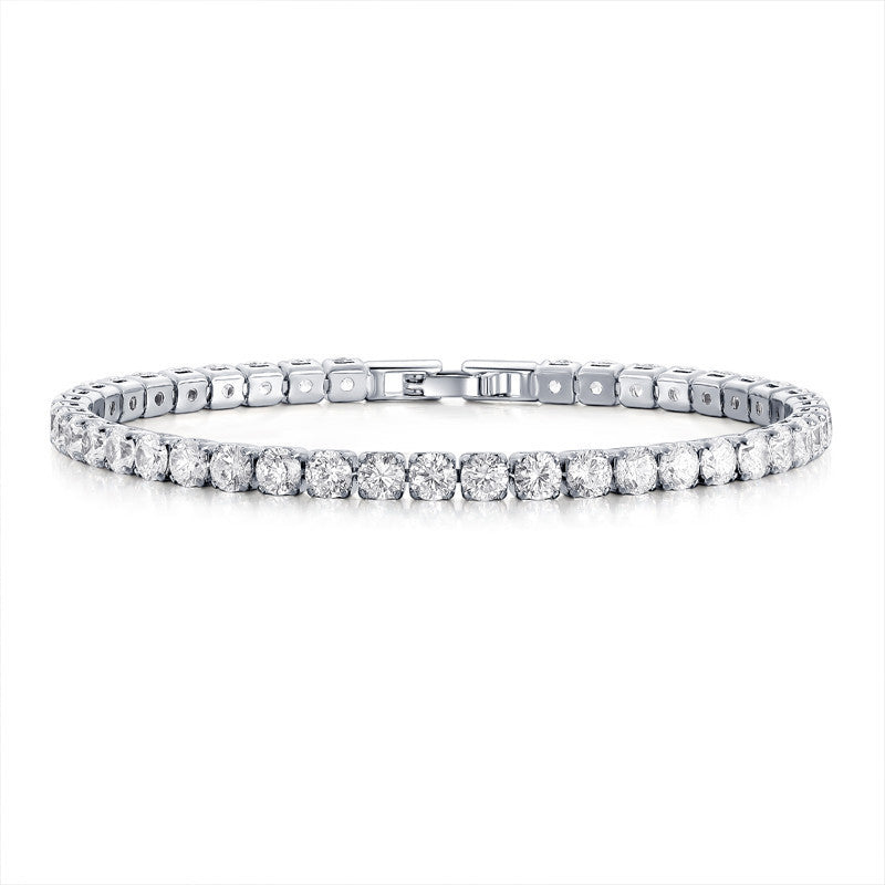 Fashion Color 4.0 Round Zircon Single Row Diamond Bracelet a55779a0 c0b3 416b 9071 039668ba4b5e