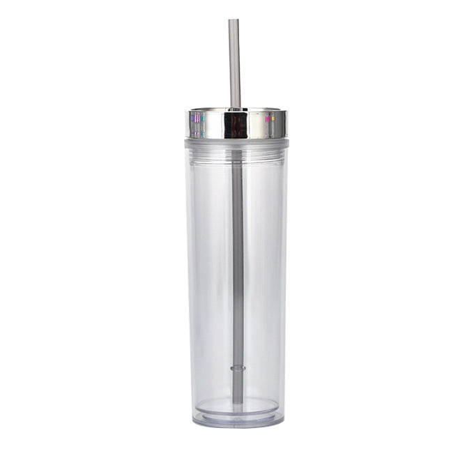 Double Layer AS Plastic Straight Body Multicolor Frosted Straw Cup a558d3d7 3f52 4b1d a8d6 7b59e1c997fa