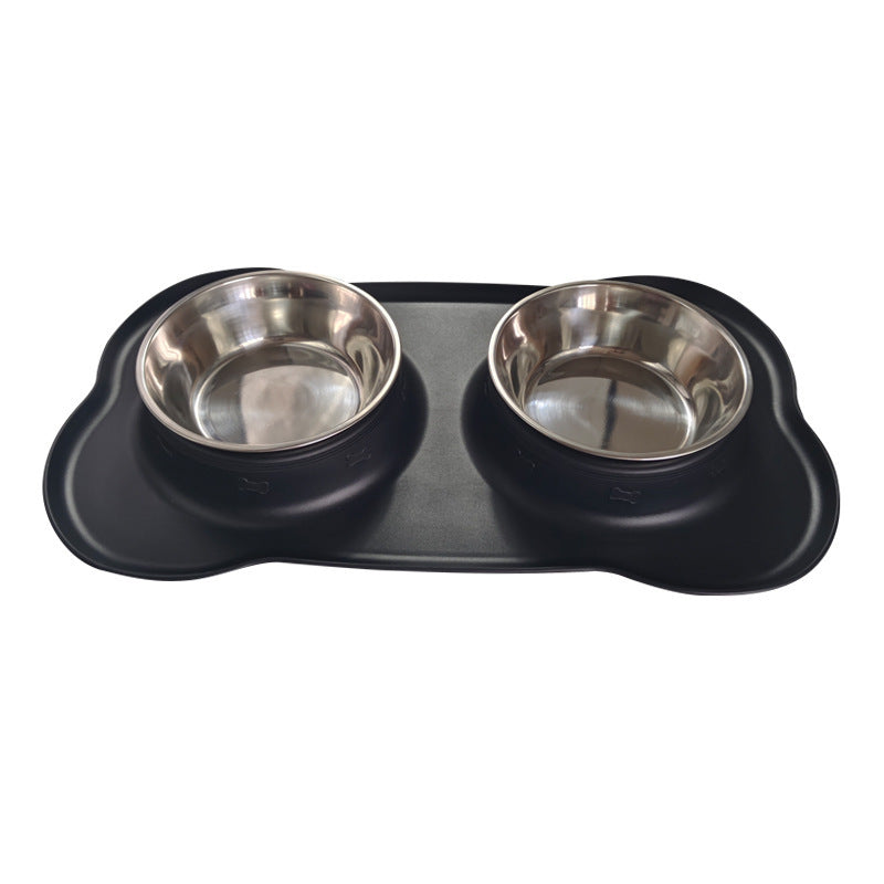Large Silicone Pet Bowl Double Dog Bowl Stainless Steel a56de180 372b 43eb 81ca 4eacd58eda71