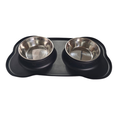 Large Silicone Pet Bowl Double Dog Bowl Stainless Steel a56de180 372b 43eb 81ca 4eacd58eda71