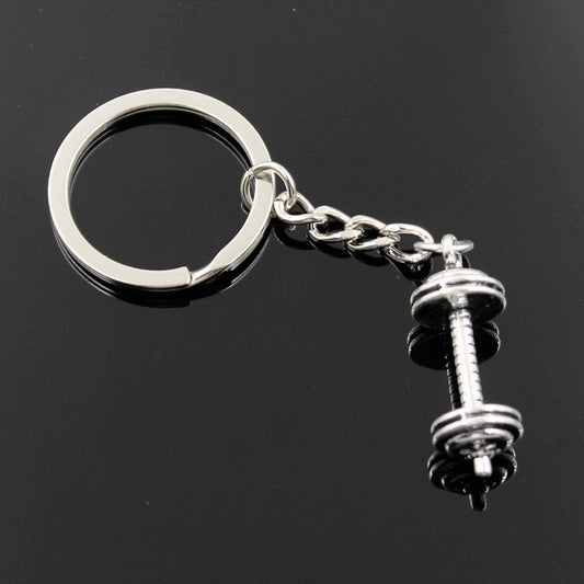 Fashion New Style Dumbbell Fitness Equipment Key Chain Jewelry Vintage Pendant a57154fa 8ab1 487c 9d71 135af5de828e