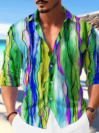 Color Matching Bamboo Linen Printed Men's Shirt a588dc6b 801e 4ac6 a028 2f0d74093474