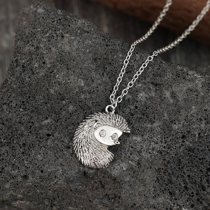 Retro Style Hedgehog Silver Alloy Pendant Necklace