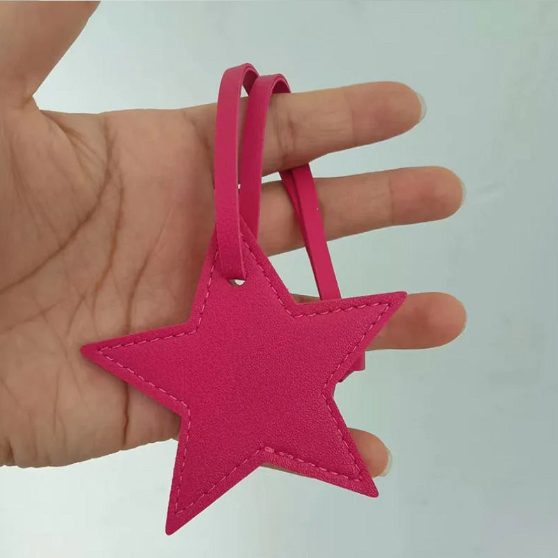 Leather Five-pointed Star Keychain Pendant Bag Ornament a59ae97c f61a 4084 b3f8 7efa7184e070