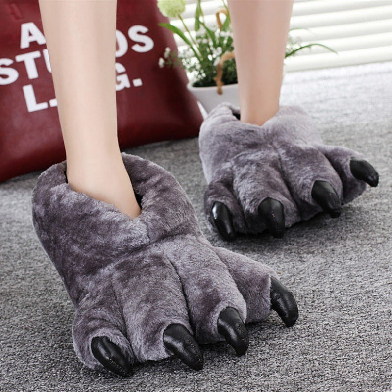 Animal Claw Cotton Slippers Men's And Women's Winter Hand Shaped Brush Fluffy Slippers Dinosaur Cotton a5a357d1 67c4 4a04 ba6