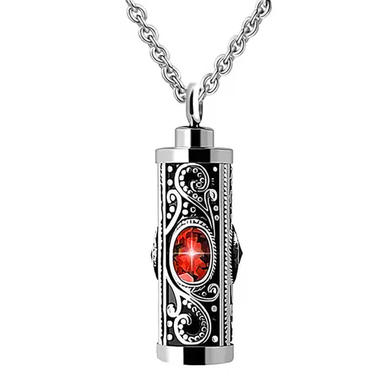 Stainless Steel Birthstone Cinerary Casket Openable Pendant Necklace a5cf0da7 af18 4cf9 927d 391238aee747