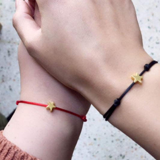 Waterproof Wax Wire Alloy Peach Heart Hand-woven Bracelet For Women a5f2923b a9b7 45ff 9c92 57f3bb3af20a