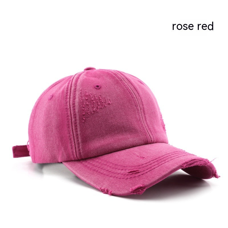 Men's And Women's Fashion Wash Ripped Denim Peaked Hat a5f867f6 4447 41a9 be31 d9c28d167680 trans