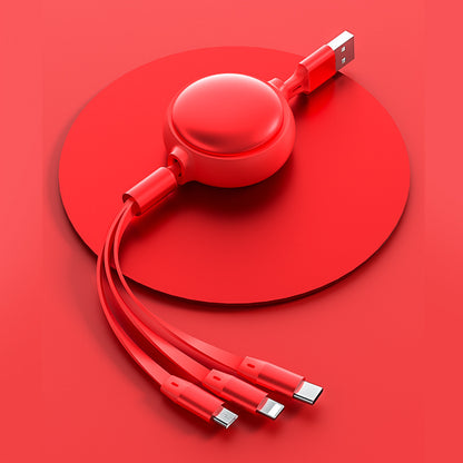 3 In1 USB Cable Micro USB Type C Cable 3 In 1 2.4A Retractable USB C Charging Cable - 图片 5