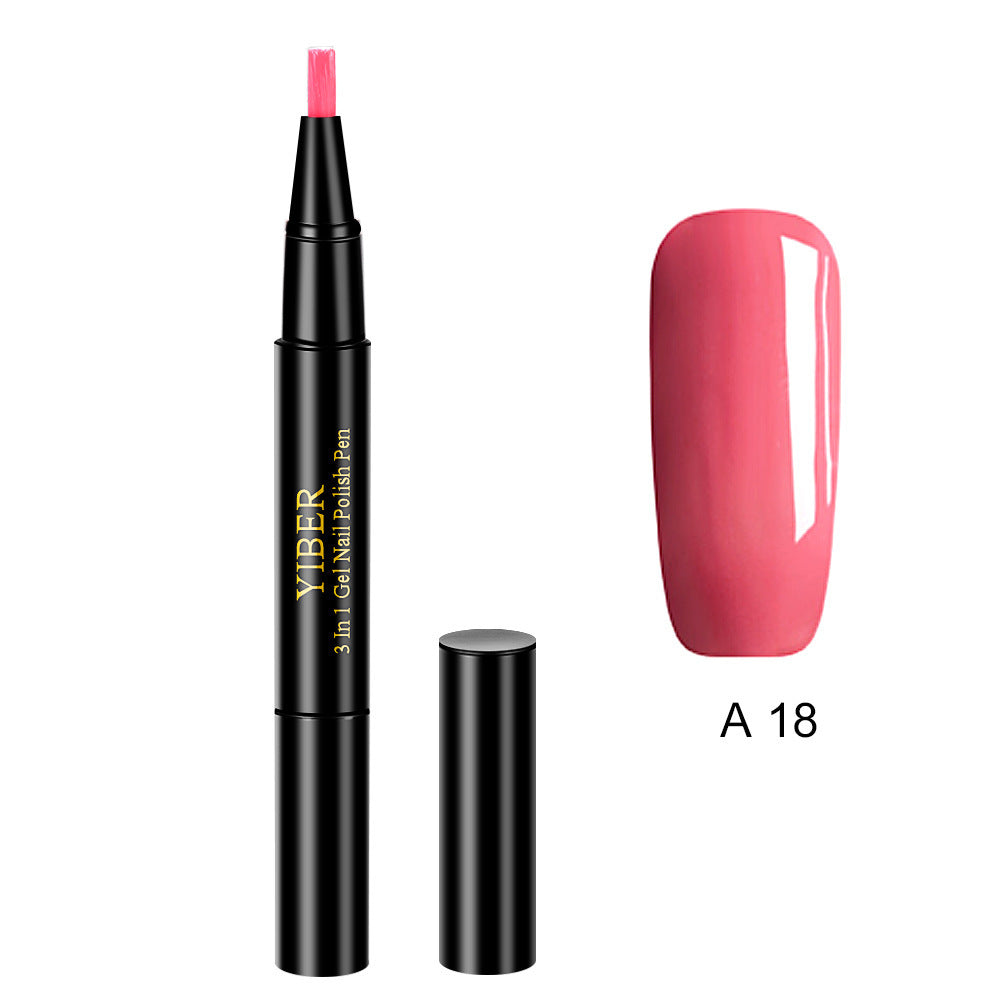 3 In 1 Gel Nail Varnish Pen Glitter One Step Nail Art Gel Polish Hybrid - HD Wireless Product #28