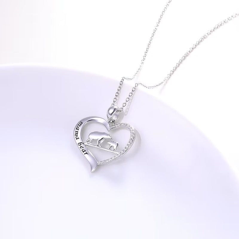 2023 New Fashion Mama Bear Crystal Heart Pendant Necklace - HD Wireless Product #4