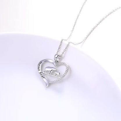 2023 New Fashion Mama Bear Crystal Heart Pendant Necklace - HD Wireless Product #4