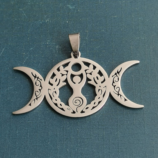 Triple Moon Celtic Knot Pendant Necklace a6799a12 d73e 4937 93c0 41fd57f44647