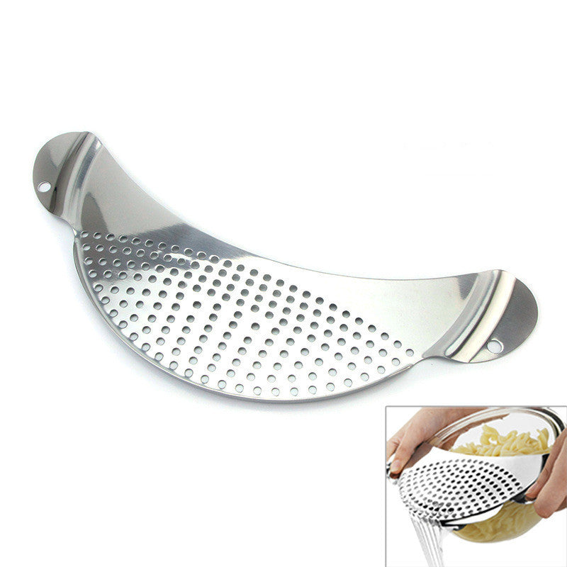 Stainless Steel Moon Shape Drainer Kitchen Tools a694b1a7 cecd 4d4b 9d2d 8bbc14e763d1