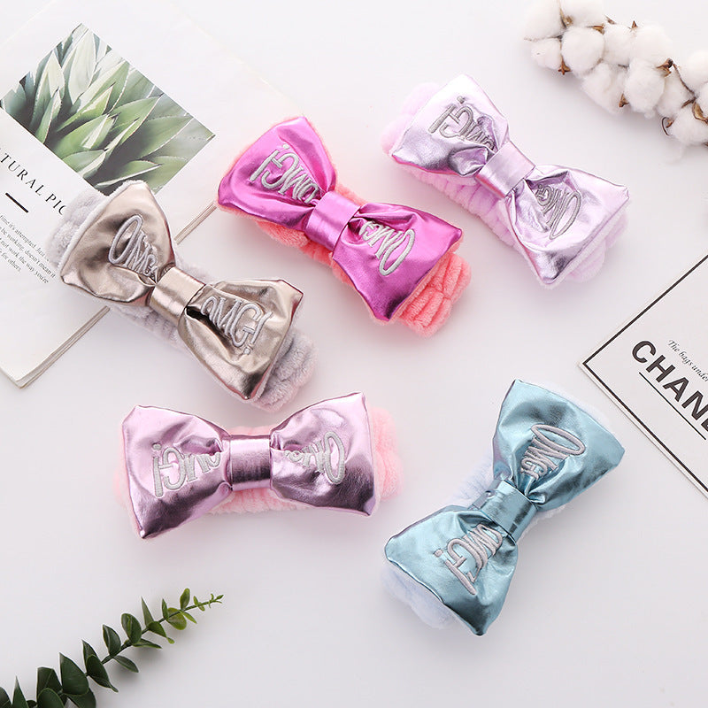 Cute Letters Bow Hair Band Girls Makeup And Face Wash Hair Band a694c216 f748 4f75 853d 386e7cf7894d