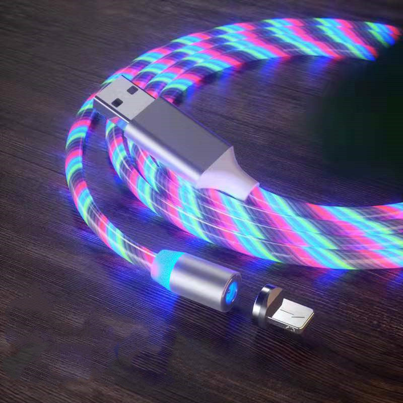 Mobile Phone Three-in-one Light-emitting Charging Streamer Magnetic Data Cable - 图片 2