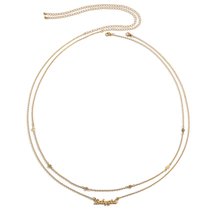 Simple Metal Letter Pendant Waist Chain For Women Europe And America Cross Border Multi-layer Sexy Fashion Slim Chain Body Ch