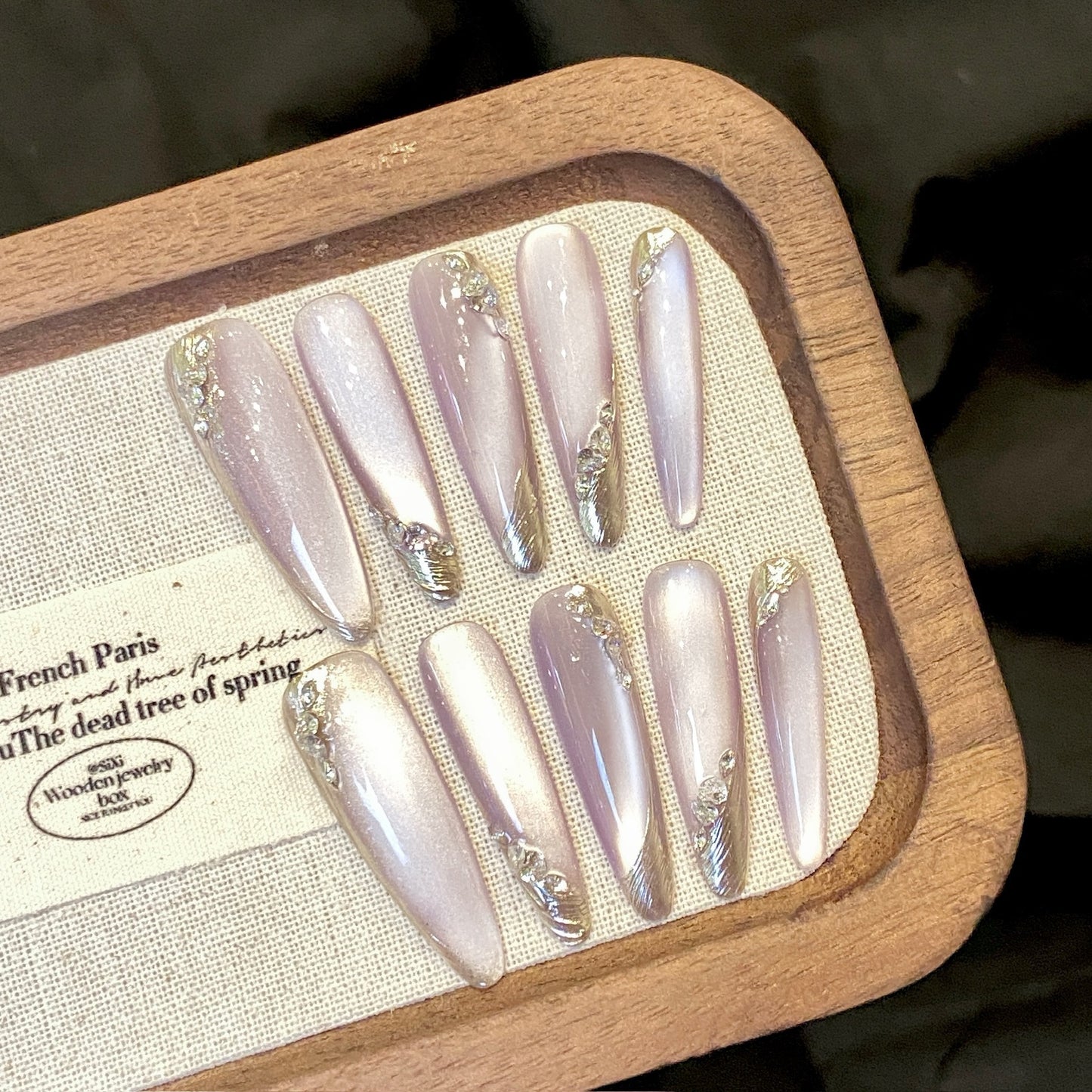 French Gradient Moon Shadow Zihui Gentle Temperament Pile Rhinestone Removable Wear Armor a6a59f70 c818 4037 9886 621a2b66dec