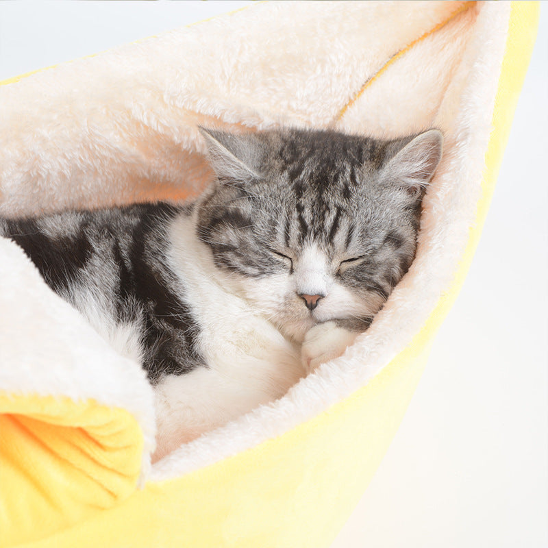 Removable And Washable Round Long Hair Cat's Nest Four Seasons Universal Banana Dog's Nest a6c06075 c114 4c96 9ef0 c259490759