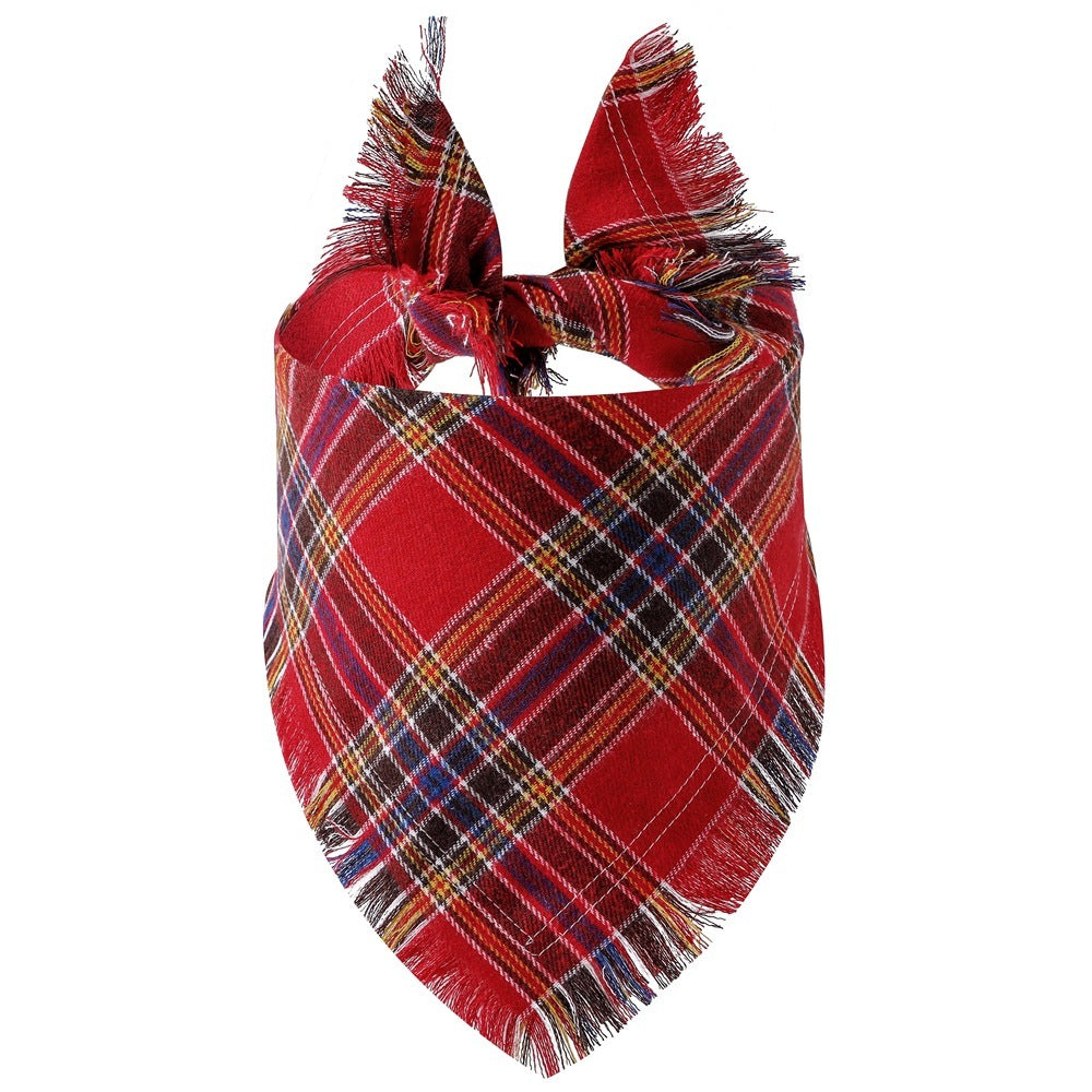 Plaid Tassel Triangle Scarf Pet Dog Pet a6c6d6bb 8d31 4fdd 8a1c a816a22a98c9