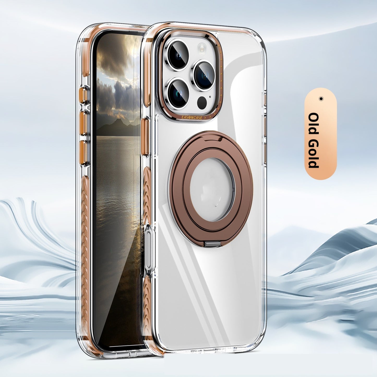 Phone Case Transparent 360 Magnetic Rotating Bracket Drop-resistant - 图片 13