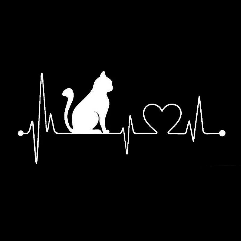 Pet Cat Heartbeat Lifeline Vinyl Sticker a6e6407c 72ff 41eb 8ec8 5e0a5ab79931
