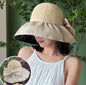 Summer Straw Sunhat With Large Brim And Big Bow Anti-UV Fisherman Hat Outdoor Sunshade And Face Protection Hat a6ed0f79 0ba8 