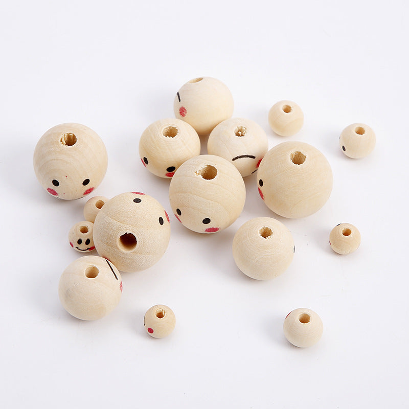 DIY Children's Log Color Smile Doll Head Beaded Accessories a76f043d fb29 4e1d 9a93 d605273fad46