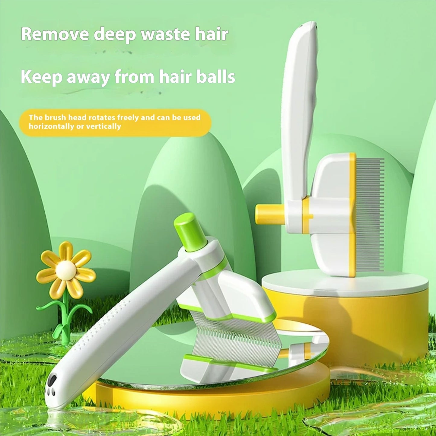 Cat Comb Tie Removal Floating Hair Magic Long Hair Pet Self-Cleaning Row Dog Cat Comb Grooming Supplies Flea Removal Brush Pe