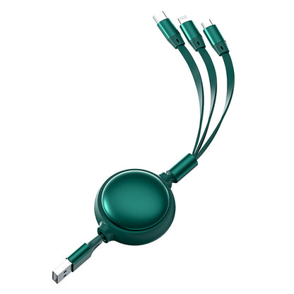 3 In1 USB Cable Micro USB Type C Cable 3 In 1 2.4A Retractable USB C Charging Cable - 图片 2