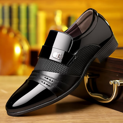 Wine Red Fashion Patchwork Leather Shoes For Men a78a7aad 42f7 446b a89f 738942172e10