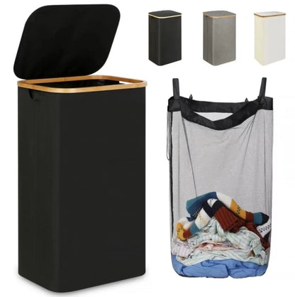 Oxford Cloth Dirty Clothes Folding Dirty Clothes Basket Dustproof With Cover Storage Basket