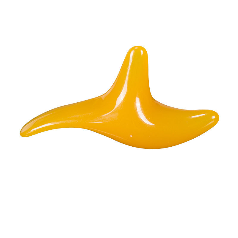 Resin Beeswax Triangle Sparrow Foot Massage Bird-shaped Acupoint Massager Triangle Manual Acupuncture Pen Amber Triple Fork a