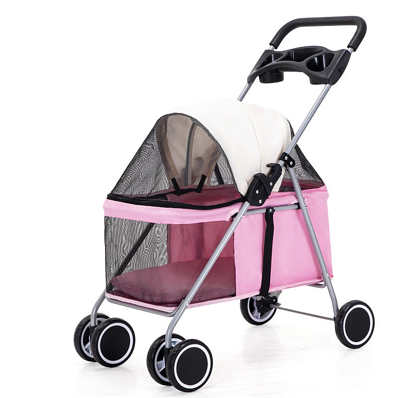 Pet Stroller Lightweight Folding Pet Cat Dog Rabbit Easy Installation Trolley a7be85b4 e635 4ea3 afb3 f65692adeac6