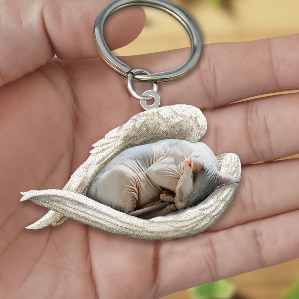 New Unique Dogs And Cats Sleeping Angel Pendant Car Key Ring a7dfdb66 fa90 4e6d b975 ad1f6692d680