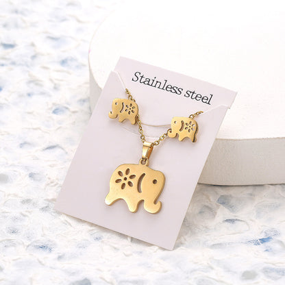 Butterfly Studs Necklace Suit Stainless Steel Geometry a7ee0b5b b691 4b66 877d 12fef211747b