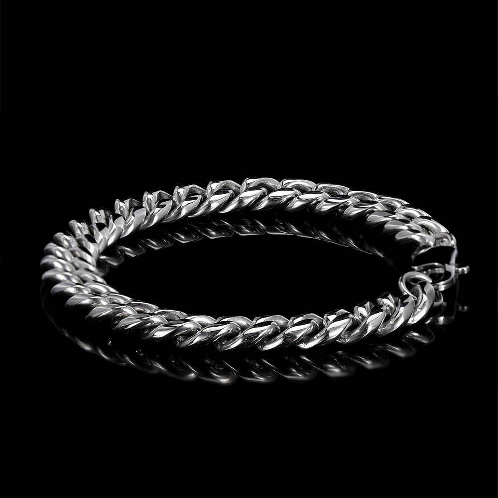 Japanese Buckle Stainless Steel Round Grinding Encrypted Cuban Bracelet a7ef6776 d477 4353 ac57 6ca35e9b3fa0