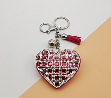 Peach Heart Hot Rhinestone Leather Advertising Keychain a7ffd975 3807 4849 b5b4 cc99aefde4a2