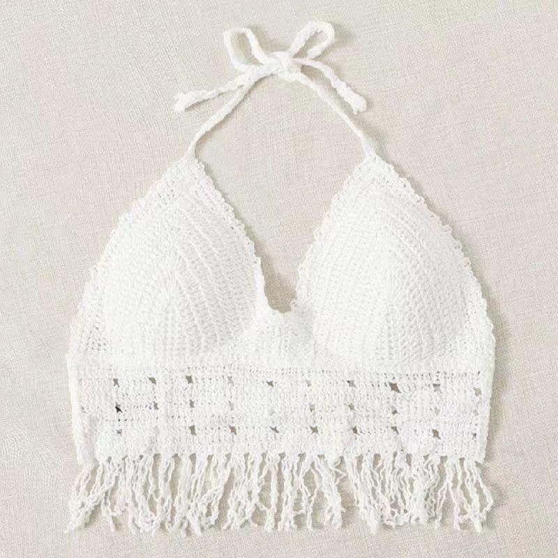 Women's Halter Knitted Small Tank Top Tube Top Beach Bikini a82064df c3d1 4b47 89ab 6ef369920bca