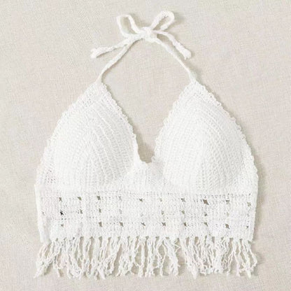 Women's Halter Knitted Small Tank Top Tube Top Beach Bikini a82064df c3d1 4b47 89ab 6ef369920bca