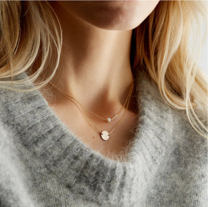 Double Layer Pearl Disc Women's Necklace a8215444 f201 4700 b23e fdf6c054acba
