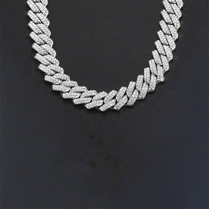 Cross 4.0mm Diamond Studded Single Row Men's Necklace a82e342e 42b7 4d7b aba6 904f6ca527cf