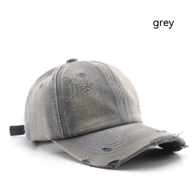 Men's And Women's Fashion Wash Ripped Denim Peaked Hat a839128a b059 4f4c bc4e e706dfcb7595 trans